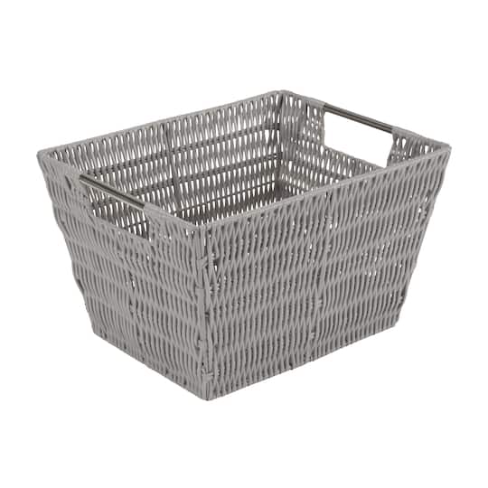 Simplify Medium Gray Rattan Storage Basket | 12" x 10" x 8" | Michaels®